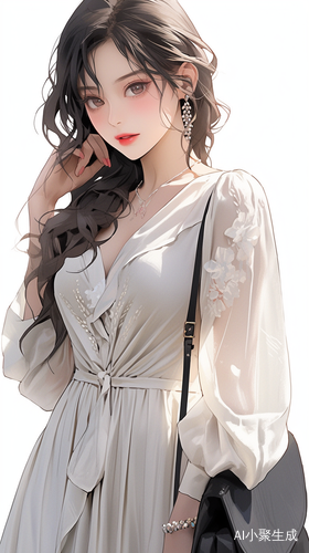 礼服裙,最佳品质,无限细节,最高质量,正面照,现代神女美女柔美,漫画,完美比例脸,脸红,微笑,精致的五官,甜美微笑,精致的眼睛,精致的睫毛美丽的眼睛甜美有卧蚕,精致的锁骨,长发飘飘,顺滑发丝,((礼服:,包裹感,细腻的肌肤,不暴露,动态动作,户外,街道,景深,大景深,完美细节,极端细节,电影CG渲染,电影光,大师作品,丁达尔效应,北条司的肖像画.超高清,真实,苗条,180,站姿,半身照,不漏手,古风