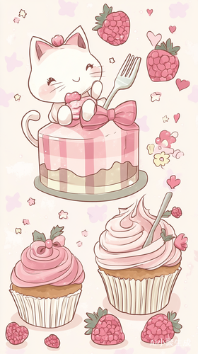 甜美可爱的插画展现萌趣与少女心