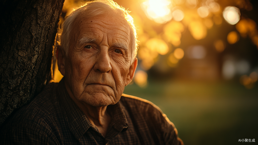Portrait of an elderly man under a tree, golden hour lighting, Canon EOS, ultra detailed ar 2:3 raw v 7