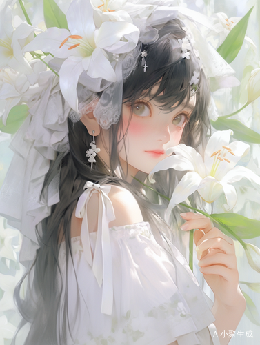 夏日梦幻：现代女生插画之鲜花美人