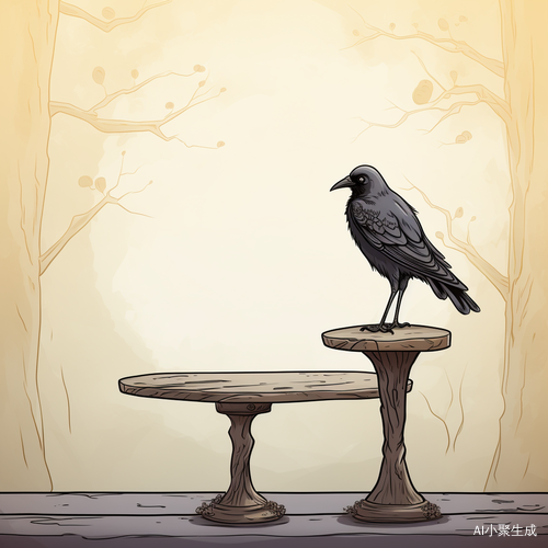 乌鸦站在桌子上