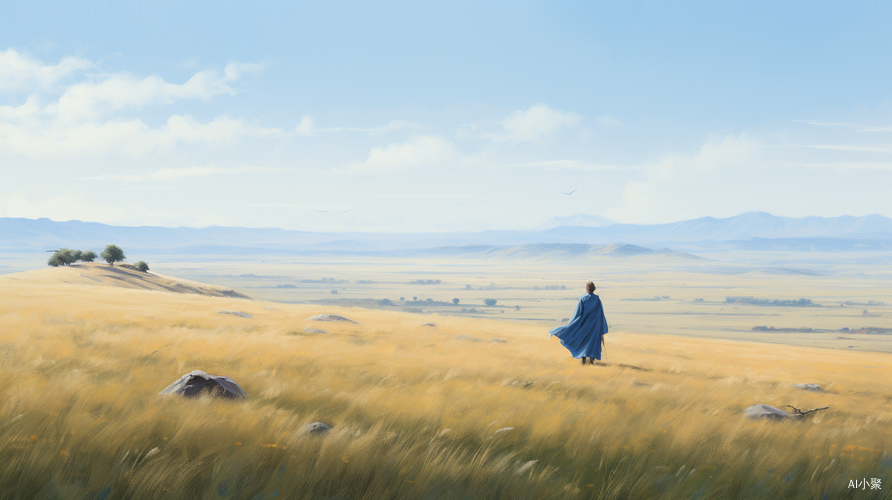 Dynamic and Profound: A Solitary Swordsman and a Determined Child Chase Across Vast Grassland