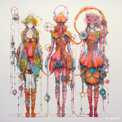 未来科技风赛博童趣服装设计图