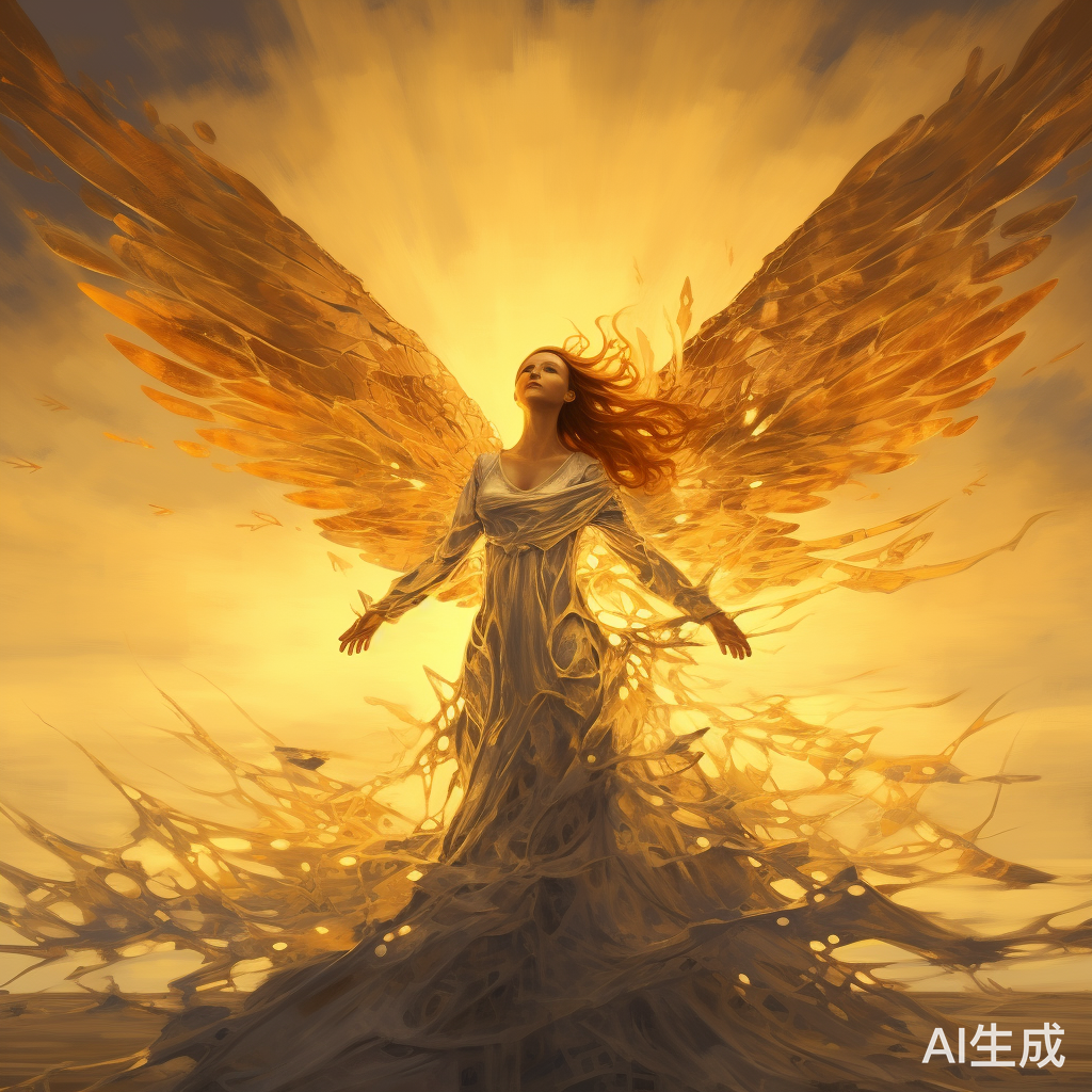 金光笼罩下的梦幻身影