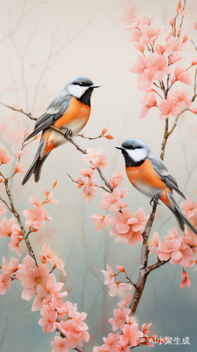 Sweet Orioles and Plum Blossoms: A Stunning 8k Wallpaper