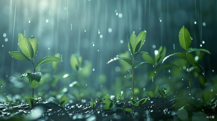 雨露滋润下的超真实春天