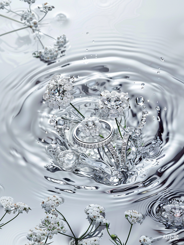 Luxurious Floating Diamonds Rings in Water