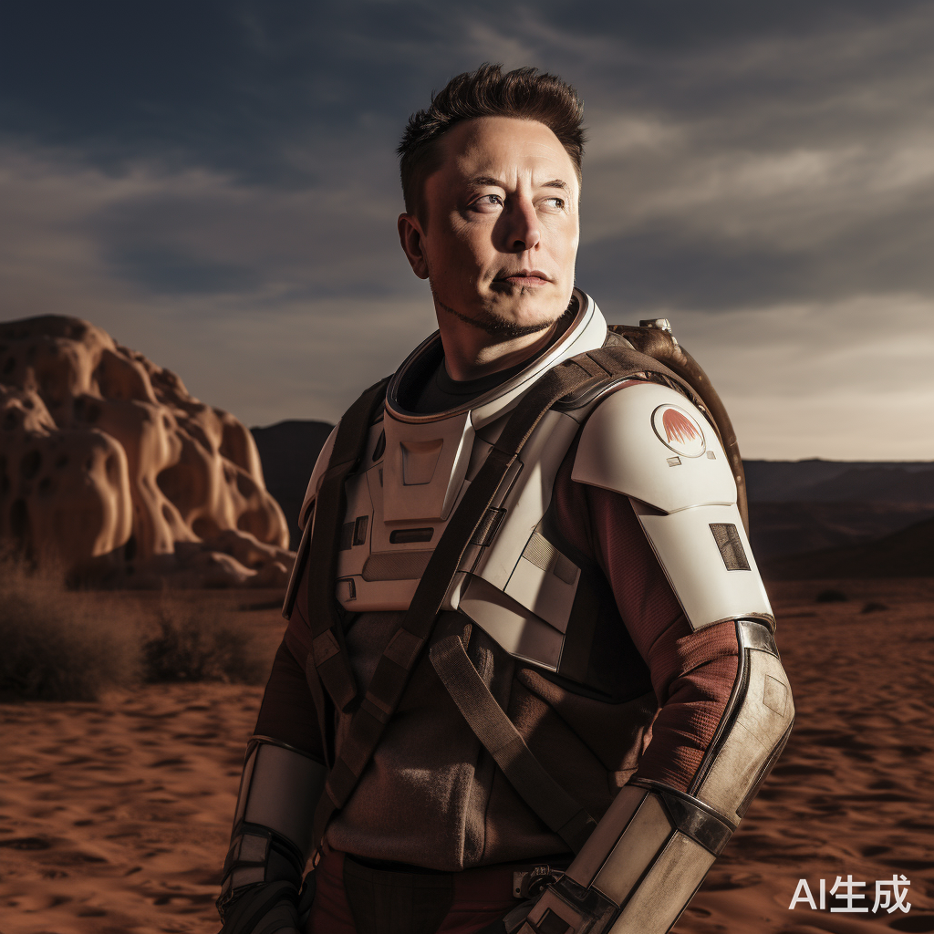 伊隆马斯克站在火星上