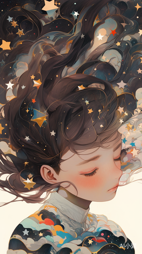 Galactic Anime Girl: A Dreamy Surrealist Artwork