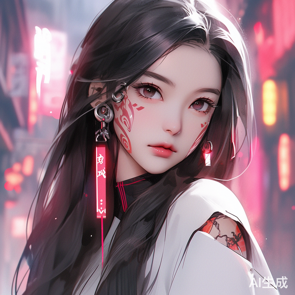 赛博朋克风亚洲女子