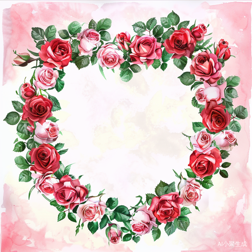 玫瑰花心形边框
