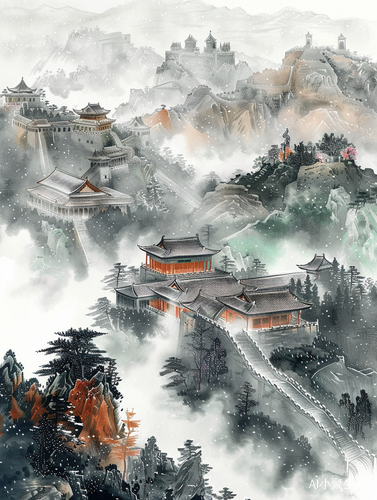 起舞的山水画卷：MJ+RUNWAY+国风音乐的中国风景网