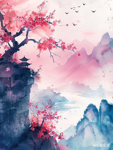 粉彩水墨 - 国风大赏与AI绘画的完美结合