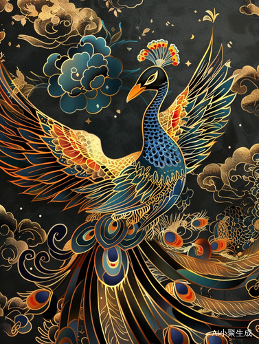 玄鸟孔雀与凤凰，神鸟齐鸣福泽长凤凰涅槃展辉煌