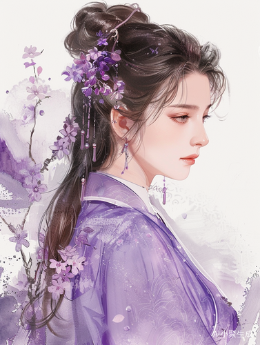 丽人霓裳：梦幻紫与柔雾粉的时光穿搭
