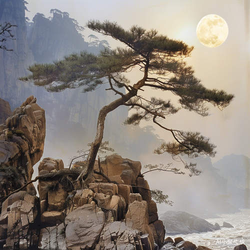月亮照中国，白水泉边日月明