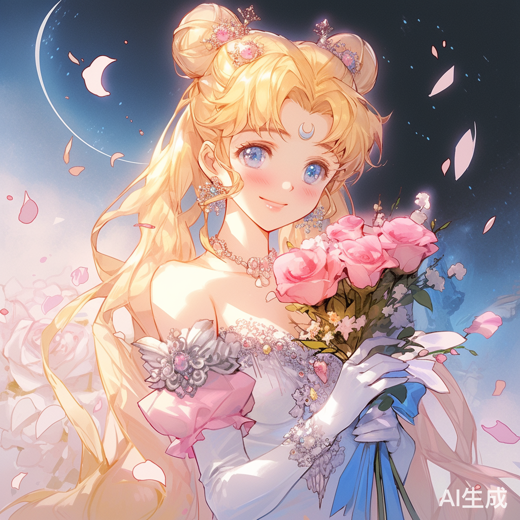 公主捧花春天月亮钻石