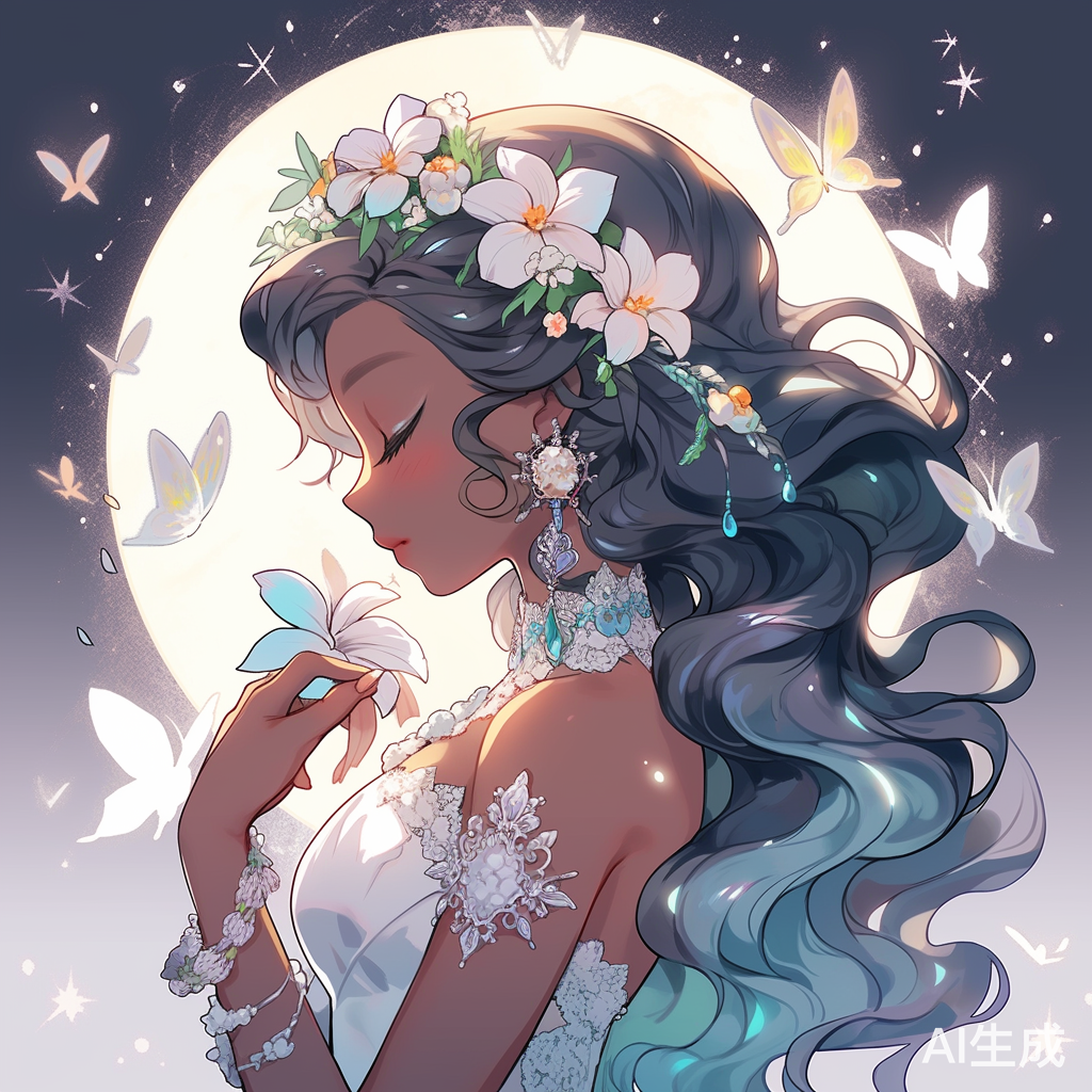 公主捧花春天月亮钻石