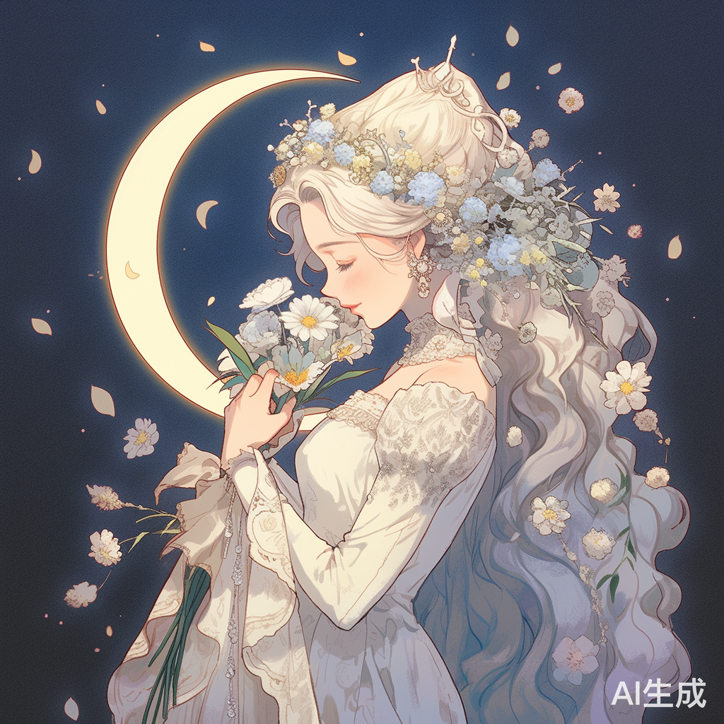 公主捧花春天月亮钻石