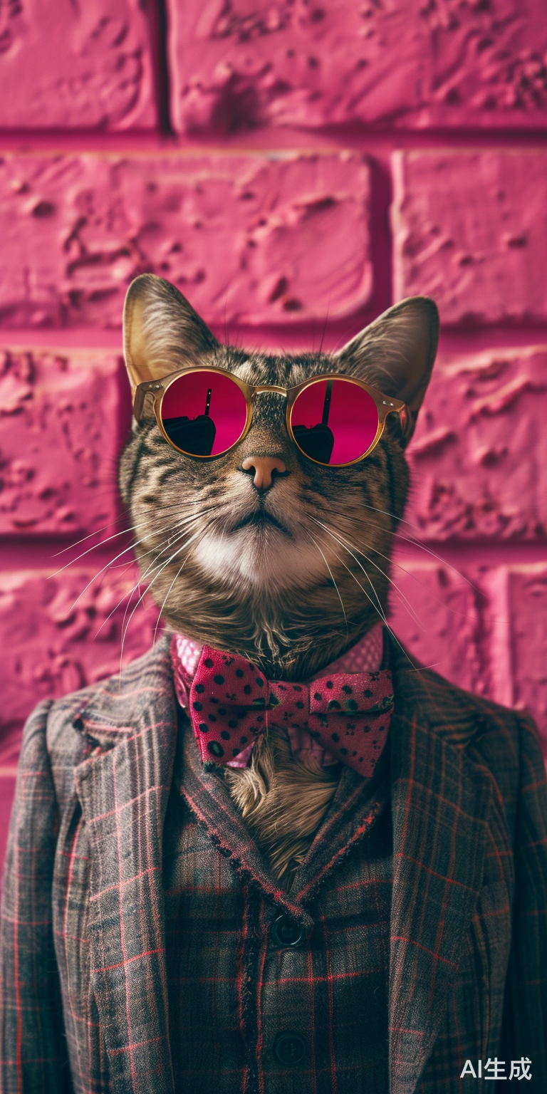 疯狂分辨率！猫戴墨镜红领结穿复古西装拍证件照