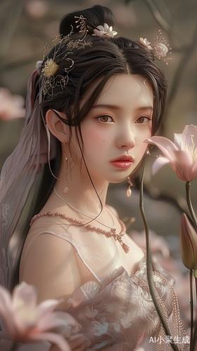 中国美女百合田园裙