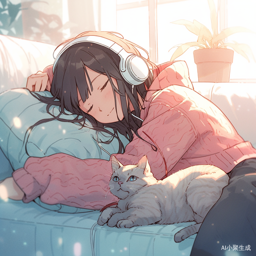 少女沙发上的美好时光
