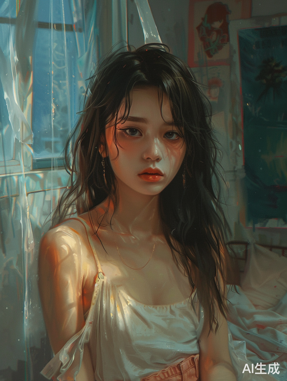 女生正面洗澡时穿纱衣的浴室