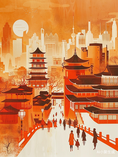 中国风城市民俗海报