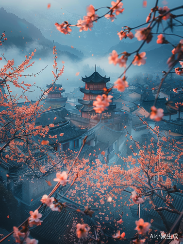 烂漫唯美：城堡花围山水，如梦如幻