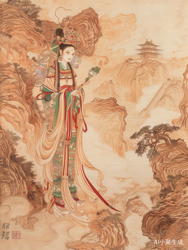 国风大赏：敦煌沙漠奇景中的Alphonse Mucha风格