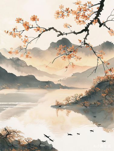 黑金山水意境画很复古