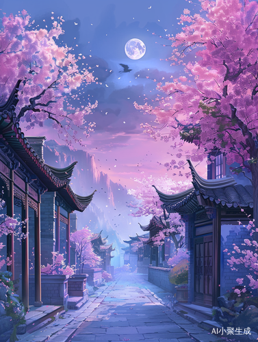 东方美学的长安三万里街景插画展现