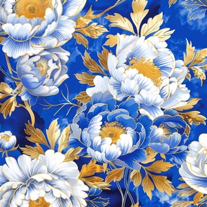 珐琅彩风格牡丹Blue and white porcelain style flowers with gold leaf, in the style of Chinese pattern background, ultra high definition, hyper detailed, masterpiece, best quality, high resolution, wallpaper #midjourney #Ai绘图 #珐琅彩 #牡丹 #国画牡丹 #国风国潮 #插画 #国潮插画 #求署队长给流量