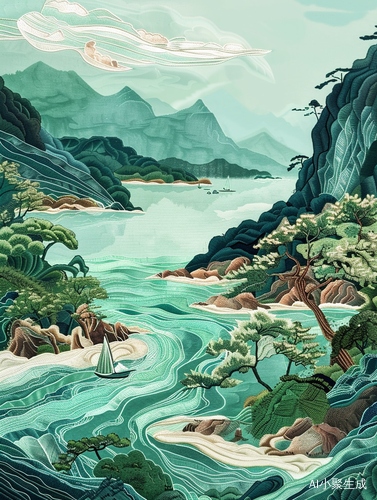 刺绣绿水青山-艺术创作与时尚融合