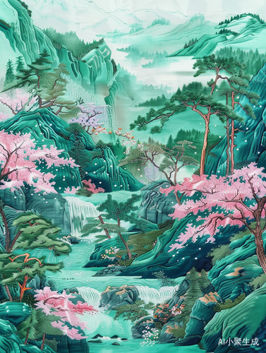 刺绣绿水青山-艺术创作与时尚融合