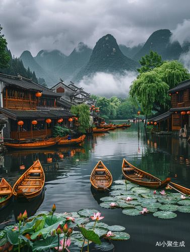 Beautiful Scenery of Guilin Water Town