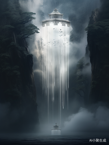 中国风瀑布玄幻天书修仙学习打卡