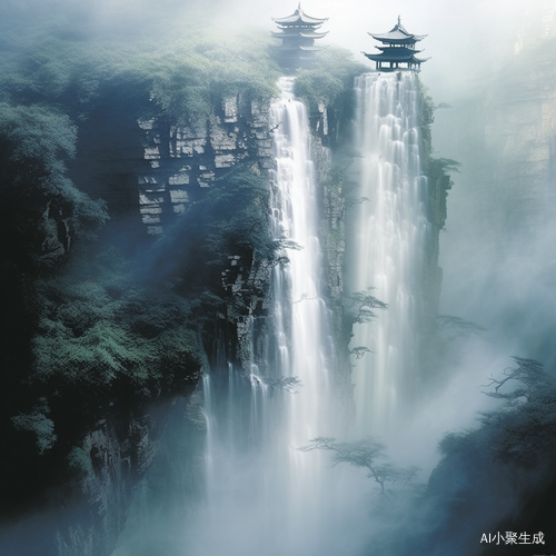 中国风天书瀑布玄幻修仙
