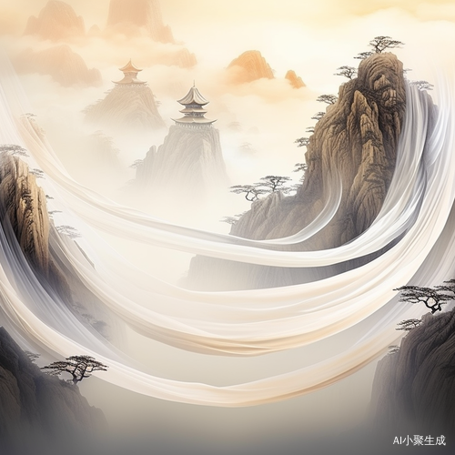 中国风天书瀑布玄幻修仙