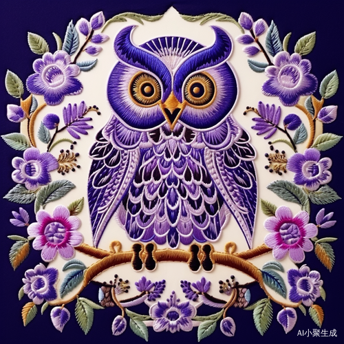 梦幻紫色猫头鹰：神秘的智慧与艺术