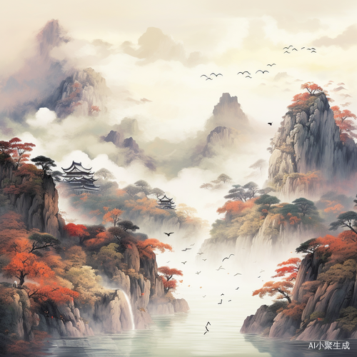 中国山水画 | 雾霭缭绕山巅水声飘韵山河尽入画