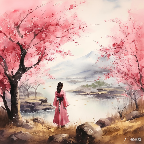 阳光梦幻，唯美国风国画插画