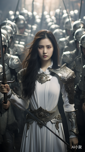 Chinese Female Soldiers in White Armor: A Stunning Battle Scene