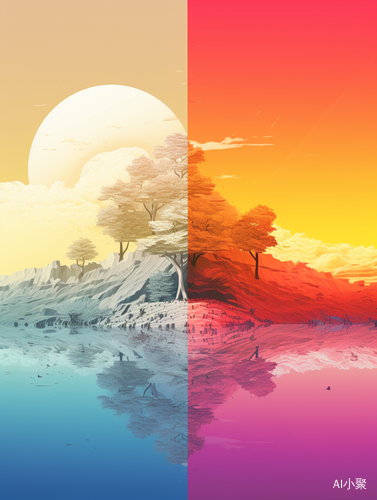 Double Exposure Landscape Fusion with Dispersion Gradient Colors