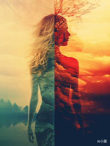 Double Exposure Landscape Fusion with Dispersion Gradient Colors