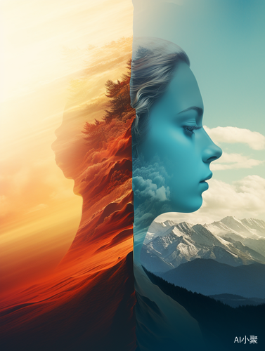 Double Exposure Landscape Fusion with Dispersion Gradient Colors