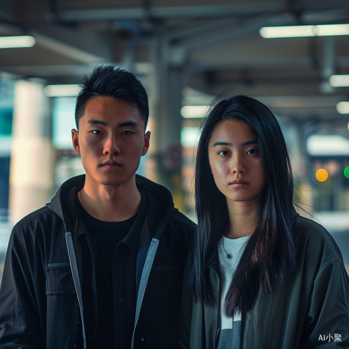 Confident young Asian friends in urban setting