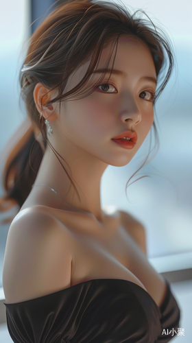 Beautiful Korean Girl in Sexy Dress Poses for a Picture