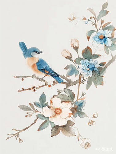 春天的花鸟插画艺术与美学设计