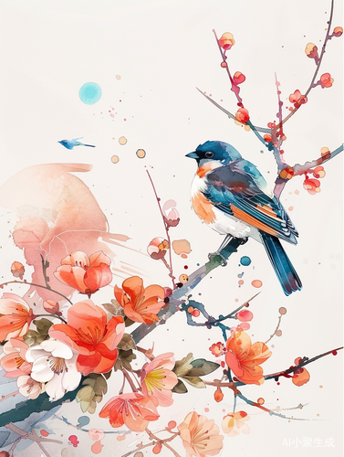 春天的花鸟插画艺术与美学设计
